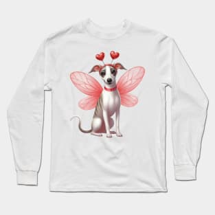 Valentine Fairy Whippet Dog Long Sleeve T-Shirt